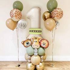 Animal & Character Balloons Shein 40pcs Lion Tiger Giraffe Foil Balloon Garland Set