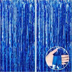 Blue Doorway Party Curtains Shein 3pcs Metallic Dark Blue Background Curtains