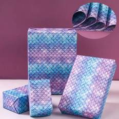 Shein 6pcs 50 x 70cm Purple Mermaid Gift Paper