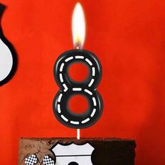 Cake Candles Shein Black Racing Themed Birthday Party Candle