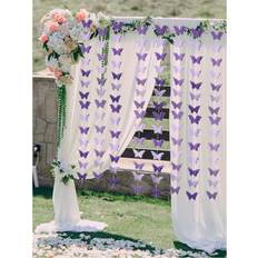 Garlands on sale Shein 3 Meter 3D Purple Butterfly Banner