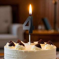 Cake Candles Shein Black Cake Decoration 0-9 Digital Candle