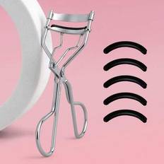 Shein Portable Silver Eyelash Curler 5 Silicone Pads - Stainless Steel