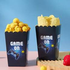 Text & Letters Popcorn Box Shein Gaming Controller Snack Boxes 10 24pcs