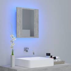 Bathroom Mirror Cabinets vidaXL Led Bathroom Mirror Cabinet Concrete Grey 40x12x45 cm