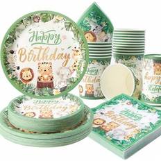 Shein Jungle Animal Happy Birthday Plates