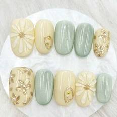 Shein Handmade Press-On Oval Press-On Nails - Multiple Colors