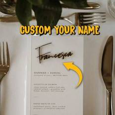 Shein Custom Name Party Black Place Card