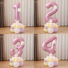 Shein 20pcs Pink Number Column Foil Balloon Set