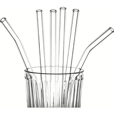 Shein Set 4 Borosilicate Transparent Glass Straws