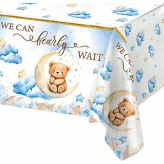 Table Cloths on sale Shein Cartoon Blue Bear Pattern Table Cover