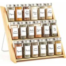 Spice Racks Shein 18 Jar Bamboo Spice Organizer Rack