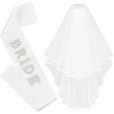 Party Sashes Shein Bride To Be Sash Bachelorette Veil 2Pcs