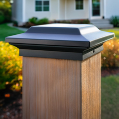Post Caps Squared Top Outdoor Post Cap - 8" - Black