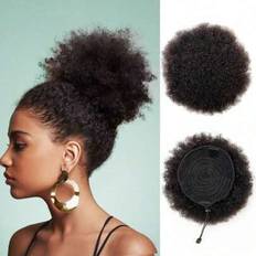 Real Hair Ponytails Shein Afro Puff Ponytail 4-8 Inch Hair Extensions
