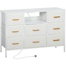 Gold Chest of Drawers Homcom Boucle Drawers 2 USB 2 AC Ports Chest of Drawer