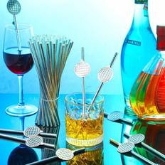 Shein 10pcs Disco Laser Sticker Straws
