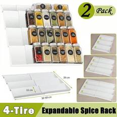 Spice Racks Shein 4 Tier Expandable Spice Drawer Organizer