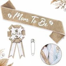 Sashes on sale Shein Neutral Burlap Mom To Be Sash Decorations