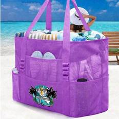 Detachable Shoulder Strap Beach Bags Shein Mesh Beach Bag Large Multi-Use Organizer With Zipper Closure