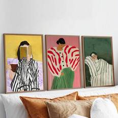 Shein Modern Abstract Wall Set Of 3 Framed Art