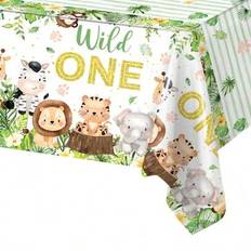 Birthdays Table Cloths Shein Animal 1st Birthday Party Disposable PE
