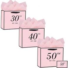 Shein Pink Birthday Gift Bag With Card Tissue Paper