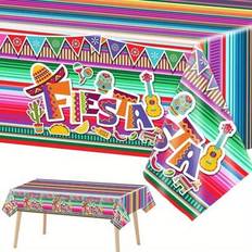 Shein Mexican Carnival Party Disposable Plastic Tablecloth