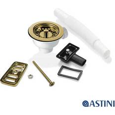 Sink Strainers Astini 90mm Gold Strainer Waste 2x Overflow