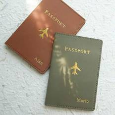 Shein Custom Hot Stamping Name Passport Holder - Gold