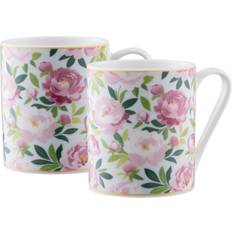Pink Peony Mugs Pair Multi