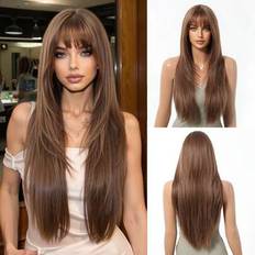 Hair Products Shein 28 Inch Long Brown Layered Hair Wig
