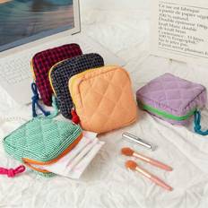 Purple Toiletry Bags & Cosmetic Bags Shein Large Capacity Grid Sanitary Napkin Storage Bag - Suita
