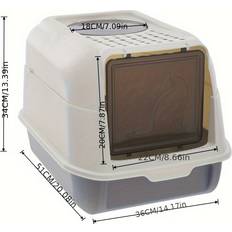 Self cleaning cat litter Temu Self-cleaning Hooded Cat Litter Box Grey