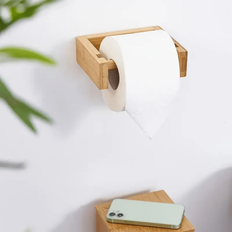 Shein Bamboo Toilet Paper Holder With Screws