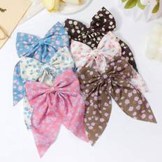 Hair Products Shein 6pcs Multi-Color Ditsy Floral Bow Hair Clips