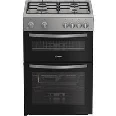 Indesit IDG6GS 60cm Gas Cooker Silver Stainless Steel