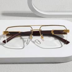 Metal Computer Screen & Blue Light Glasses Shein Fashionable Square Metal PC Frame Blue Light Blocking Glasses