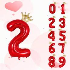 Number Balloons Shein 32-Inch Numeric Shape Balloon With Gold Crown