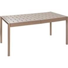 Brown - Plastic Outdoor Dining Tables Beliani Garden Table Synthetic Material 6 Seater