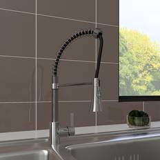 Chrome-plated brass Kitchen Taps Aquariss Single Lever Mono Kitchen Sink Mixer Tap Chrome