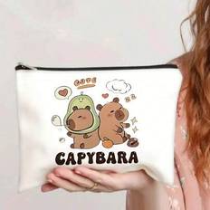 Polyester Cosmetic Bags Shein Cartoon Just A Girl Who Loves Capybaras Design - D