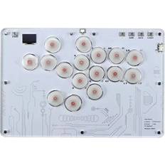 White Arcade Sticks Sodial Arcade Joystick Controller RGB Kampfspieltastatur 16 Tasten