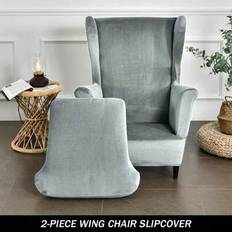 Shein Stretch Wingback Chair Covers 2 Pieces Loose Armchair Cover