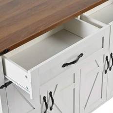 Kitchen Islands Shein Simple-K'K Farmhouse Kitchen Island With Power Outlet