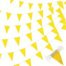 Yellow Garlands & Confetti Shein Bright Yellow Color Triangle Bunting Garland