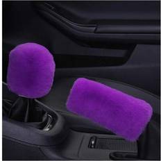 Gear Knobs Shein 2PCS Plush Car Gear Shift Knob Cover