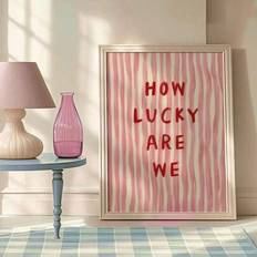 Pink Posters Shein Frameless How Lucky We Are Quotes Poster