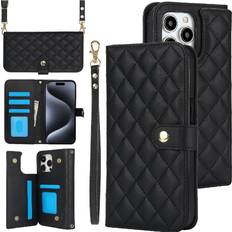 GANGXUN iPhone 16 Pro Leather Wallet Case Stand