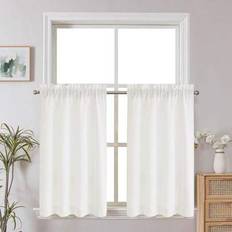 Curtains & Accessories Shein Linen Look Solid Color Kitchen Short Curtain 230g